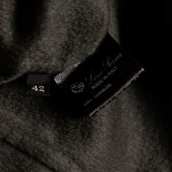 Pre Owned Loro Piana Grey Cashmere & Knit Paneled Long Sleeve Dress M