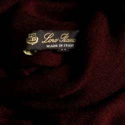Pre Owned Loro Piana Maroon Cashmere Long Sleeve Turtle Neck Sweater M