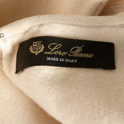 Pre Owned Loro Piana Cream Cashmere & Knit Paneled Long Sleeve Dress M