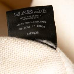 Pre Owned Loro Piana Cream Cashmere & Knit Paneled Long Sleeve Dress M