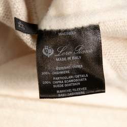 Pre Owned Loro Piana Cream Cashmere & Knit Paneled Long Sleeve Dress M