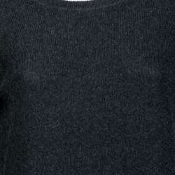 Pre Owned Loro Piana Charcoal Grey Cashmere Knit Sweater Dress M