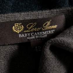 مملوكة مسبقًا فستان بكم طويل لورو بيانا كشمير قصات أزرق ورصاصي مقاس وسط ( ميديوم )