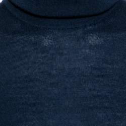 Pre Owned Loro Piana Navy Blue Cashmere Long Sleeve Turtle Neck Sweater M