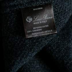 Pre Owned Loro Piana Charcoal Grey Cashmere Knit Short Sleeve Dress M