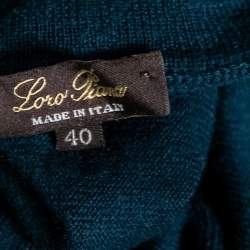 Pre Owned Loro Piana Teal Blue Cashmere Turtleneck Long Sleeve Top S