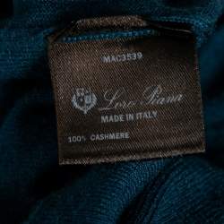 Pre Owned Loro Piana Teal Blue Cashmere Turtleneck Long Sleeve Top S