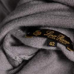 Pre Owned Loro Piana Grey Cashmere Knit Turtleneck Jumper M
