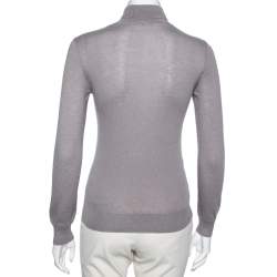 Pre Owned Loro Piana Grey Cashmere Knit Turtleneck Jumper M