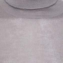 Pre Owned Loro Piana Grey Cashmere Knit Turtleneck Jumper M