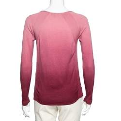 Pre Owned Loro Piana Pink Ombré Cashmere Round Neck Sweater S