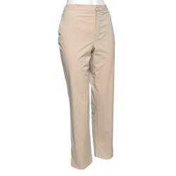Pre Owned Loro Piana Beige Cotton Straight Pants M