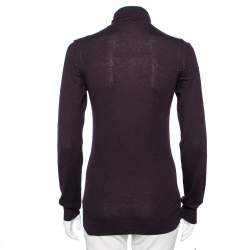 Pre Owned Loro Piana Purple Cashmere Turtle Neck Sweater M