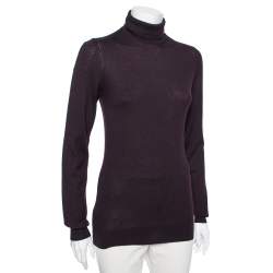 Pre Owned Loro Piana Purple Cashmere Turtle Neck Sweater M
