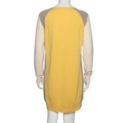 Pre Owned Loro Piana Multicolor Cashmere Long Sleeves Midi Dress M