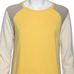 Pre Owned Loro Piana Multicolor Cashmere Long Sleeves Midi Dress M