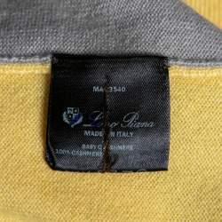 Pre Owned Loro Piana Multicolor Cashmere Long Sleeves Midi Dress M