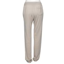 Pre Owned Loro Piana Beige Cashmere Drawstring Joggers M