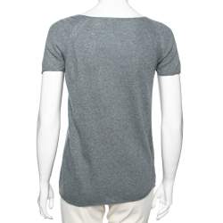 Pre Owned Loro Piana Grey Cashmere Short Sleeve T-Shirt S