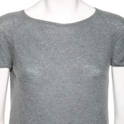 Pre Owned Loro Piana Grey Cashmere Short Sleeve T-Shirt S
