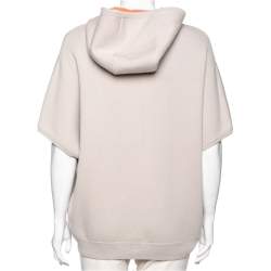 Pre Owned Loro Piana Beige Cashmere Drop Shoulder Zip Front Hooded Jacket M