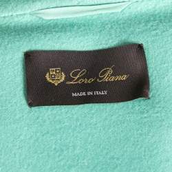 Pre Owned Loro Piana Mint Green Cashmere & Leather Belted Cape M