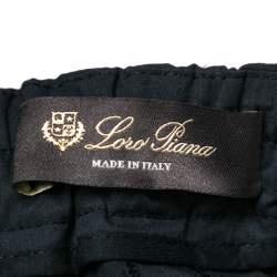 Pre Owned Loro Piana Navy Blue Cotton Trouser M