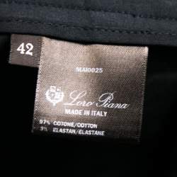 Pre Owned Loro Piana Navy Blue Cotton Trouser M