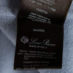 Pre Owned Loro Piana Light Blue Cashmere & Fur Trimmed Belted Salzburg Cape M