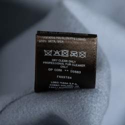 Pre Owned Loro Piana Light Blue Cashmere & Fur Trimmed Belted Salzburg Cape M