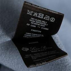 Pre Owned Loro Piana Light Blue Cashmere & Fur Trimmed Belted Salzburg Cape M