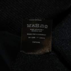 Pre Owned Loro Piana Dark Grey Two Toned Cashmere & Suede Trimmed Belted Dress M
