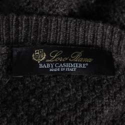 Pre Owned Loro Piana Brown Cashmere Collar Detail Sweater Dress M