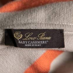 Pre Owned Loro Piana Beige Cashmere Zip Front Hooded Sweater M
