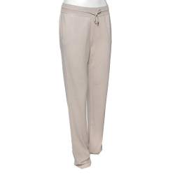 Pre Owned Loro Piana Beige Cashmere Waist Tie Detail Joggers S