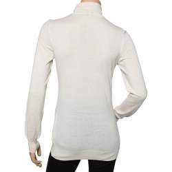 Pre Owned Loro Piana Cream Cashmere Turtle Neck Sweater M