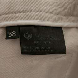 Pre Owned Loro Piana Cream Cotton Stretch Jodhpur Trousers S