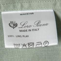 Pre Owned Loro Piana Light Green Linen Pocket Detail Button Front Shirt S