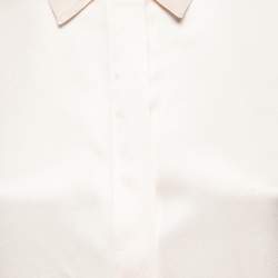 Pre Owned Loro Piana Light Pink Silk Concealed Button Shirt S