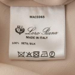 Pre Owned Loro Piana Light Pink Silk Concealed Button Shirt S