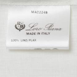 Pre Owned Loro Piana White Linen Button Front Shirt M