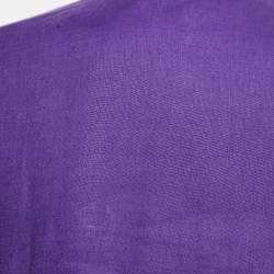 Pre Owned Loro Piana Purple Linen Pocketed Long Jacket M