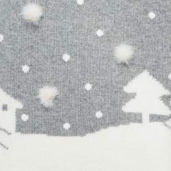 Loro Piana Grey Cashmere Mink Pom-Pom Embellished Sweater S