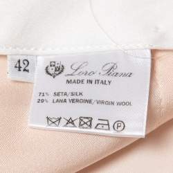 Pre Owned Loro Piana Cream Crepe Straight Leg Trousers M