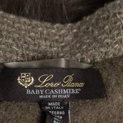 Pre Owned Loro Piana Brown Baby Cashmere Fur Trimmed Collar Cape Coat One Size