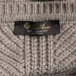 Pre Owned Loro Piana Light Brown Baby Cashmere Knitted Poncho One Size