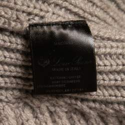 Pre Owned Loro Piana Light Brown Baby Cashmere Knitted Poncho One Size