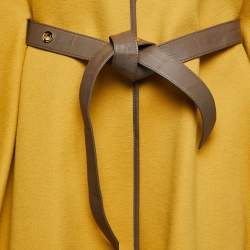 Loro Piana Yellow Cashmere Belted Cape One Size