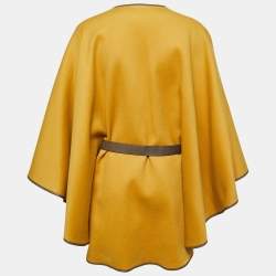 Loro Piana Yellow Cashmere Belted Cape One Size