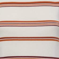 Pre Owned Loro Piana White Striped Patterned Knit Sleeveless Top S
